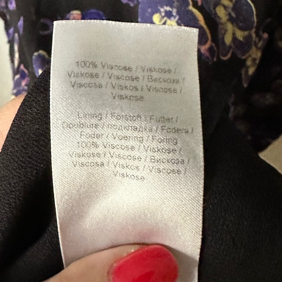 GANNI Georgette Floral Print Balloon Sleeve Mini Shift Dress Size 36/4 - Picture 10 of 10